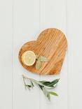 Selbrae House Olive Wood Heart Serve Board, 21cm, Natural