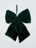 John Lewis Dawn & Dusk Velvet Bow Tree Decoration, Green