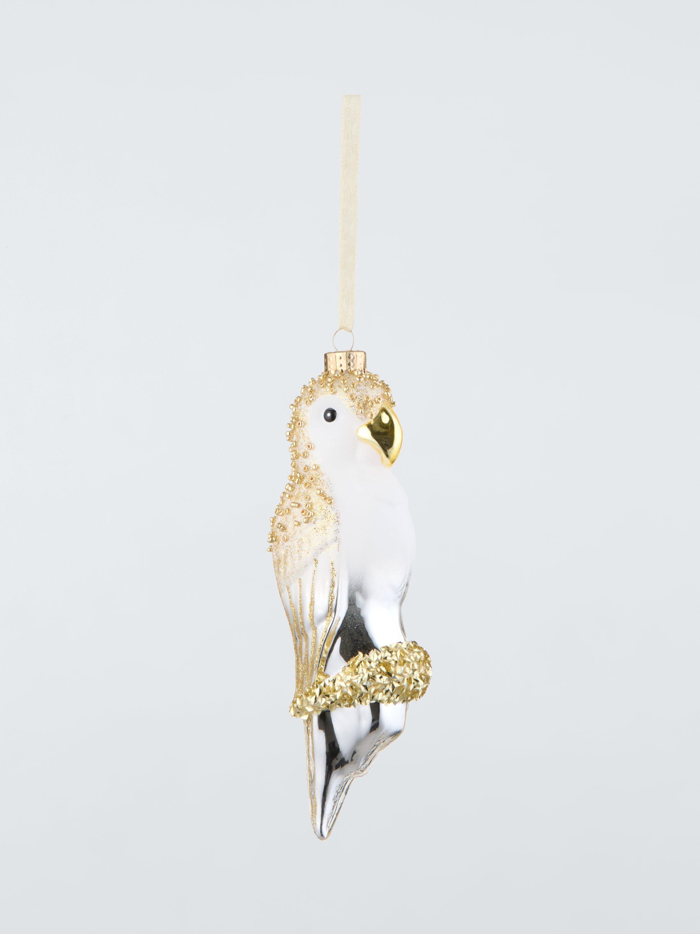 John Lewis Wisdom & Wonder Glitter Parrot Bauble