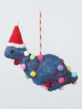 John Lewis Sugar & Spice Dinosaur In Lights Felt Tree Decoration