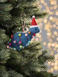 John Lewis Sugar & Spice Dinosaur In Lights Felt Tree Decoration