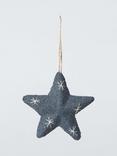 John Lewis Trinket & Treasure Denim Star Tree Decoration