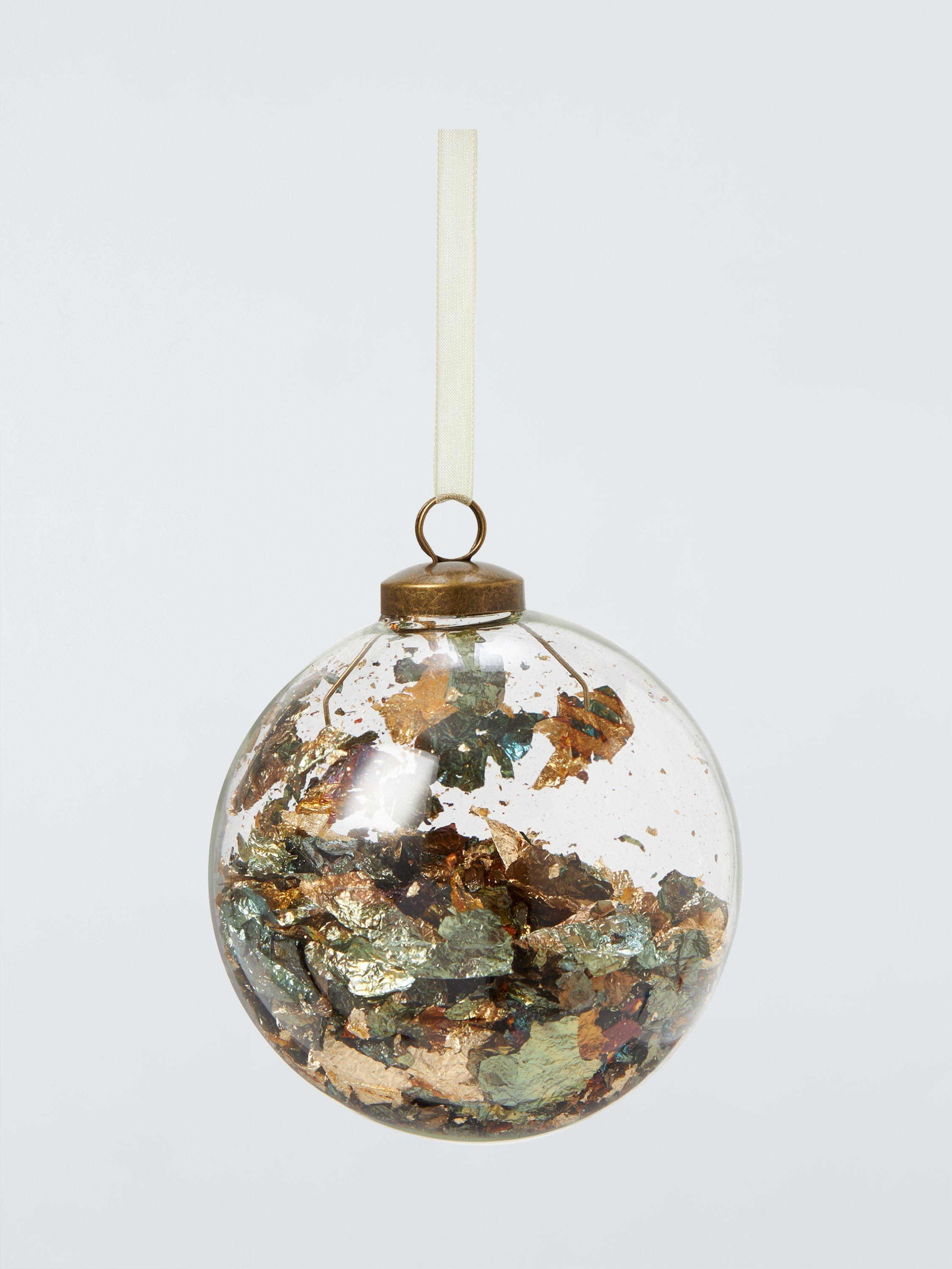 John Lewis Dawn & Dusk Encapsulated Foil Bauble, Iridescent Gold