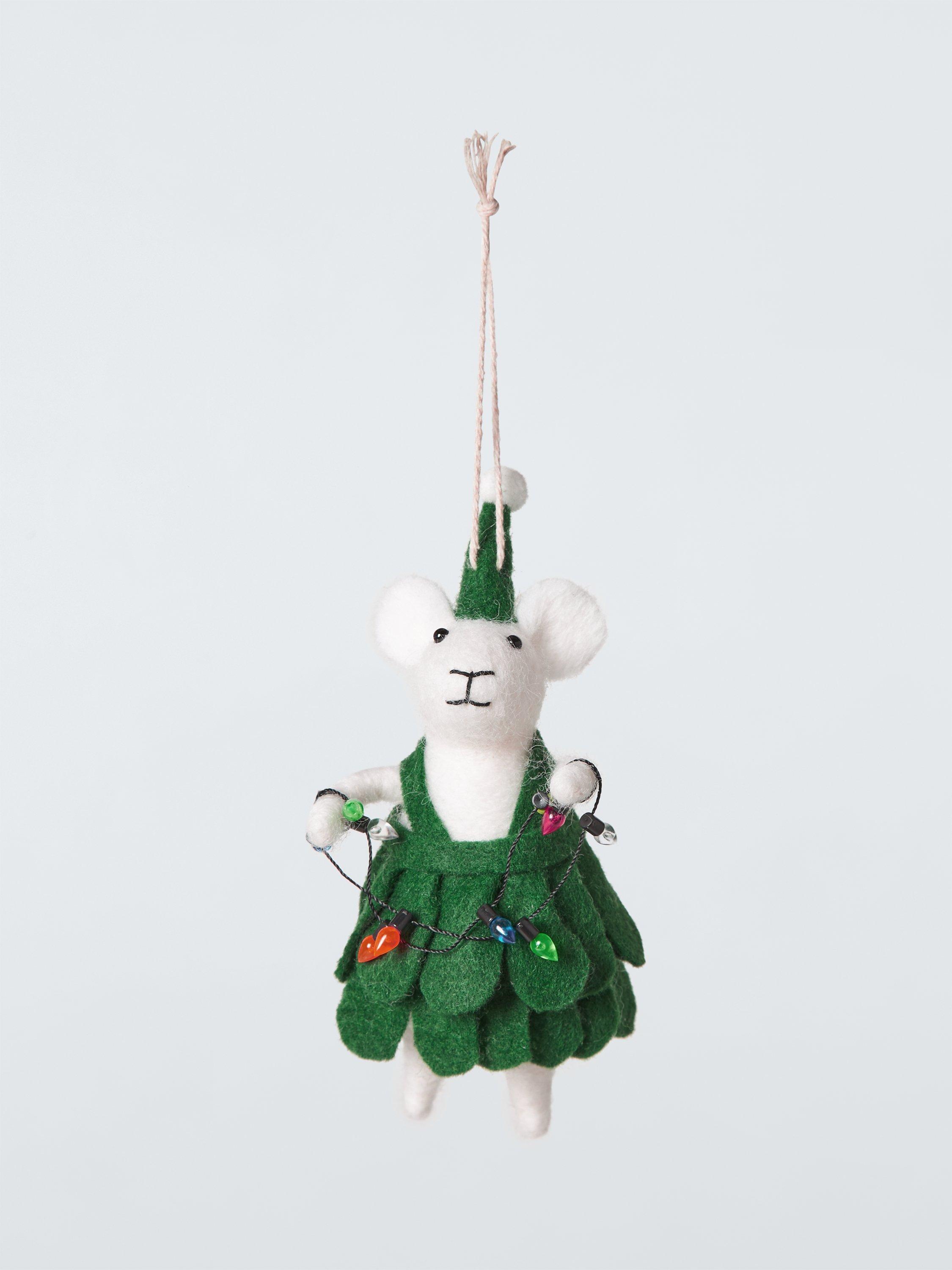 John Lewis Christmas Lights Mouse Felt Tree Decoration