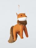 John Lewis Dawn & Dusk Fur Collar Felt Fox Tree Decoration