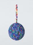 John Lewis Trinket & Treasure Fabric Twine Ball Bauble, Blue