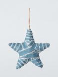 John Lewis Trinket & Treasure Fabric Wrapped Star Tree Decoration, Duck Egg