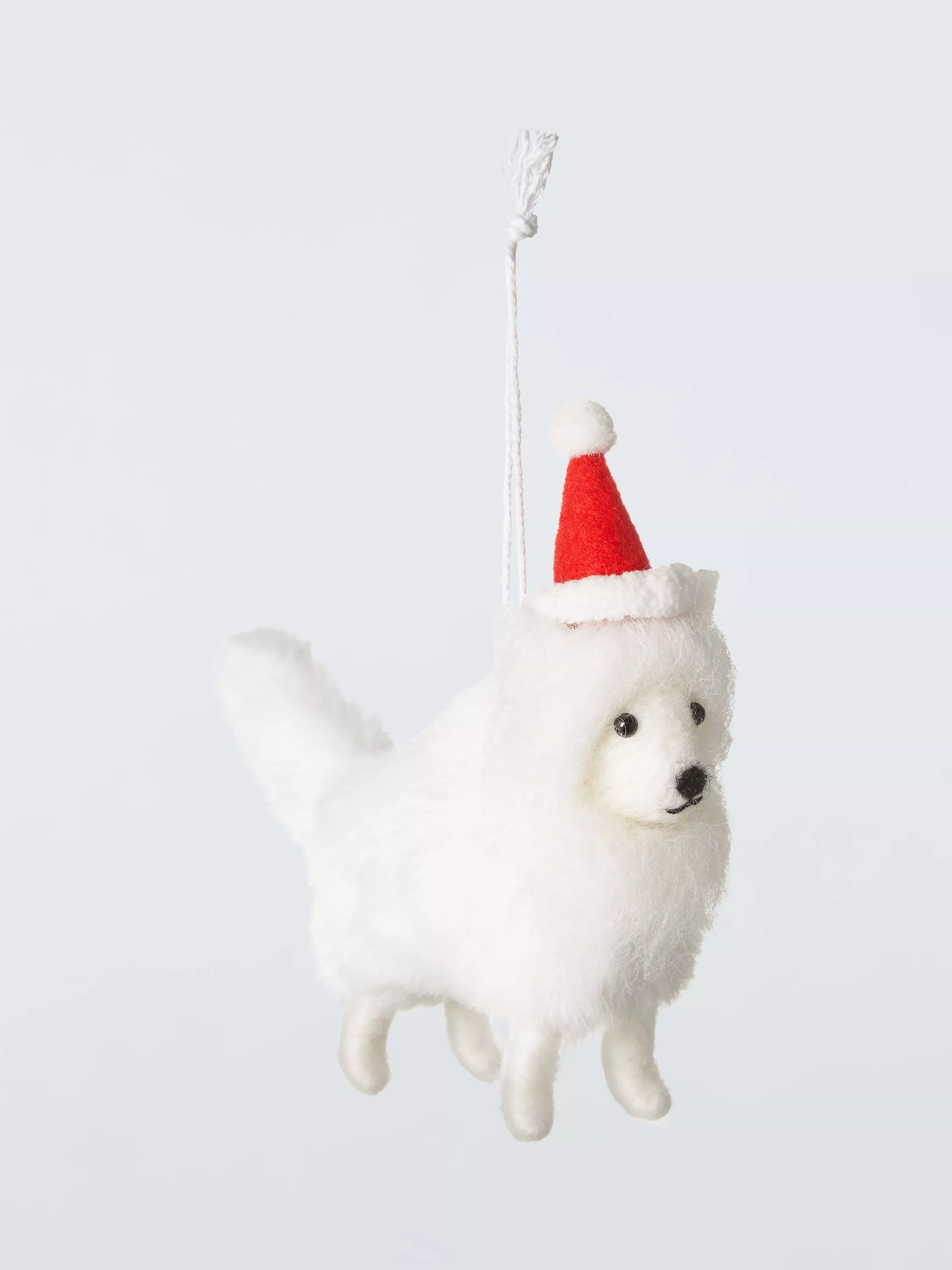 John Lewis Pomeranian with Santa Hat Tree Decoration