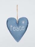 John Lewis Trinket & Treasure Denim Peace Heart Tree Decoration