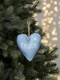 John Lewis Trinket & Treasure Denim Peace Heart Tree Decoration