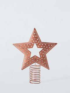 John Lewis Dawn & Dusk Metal Star Tree Topper, Copper