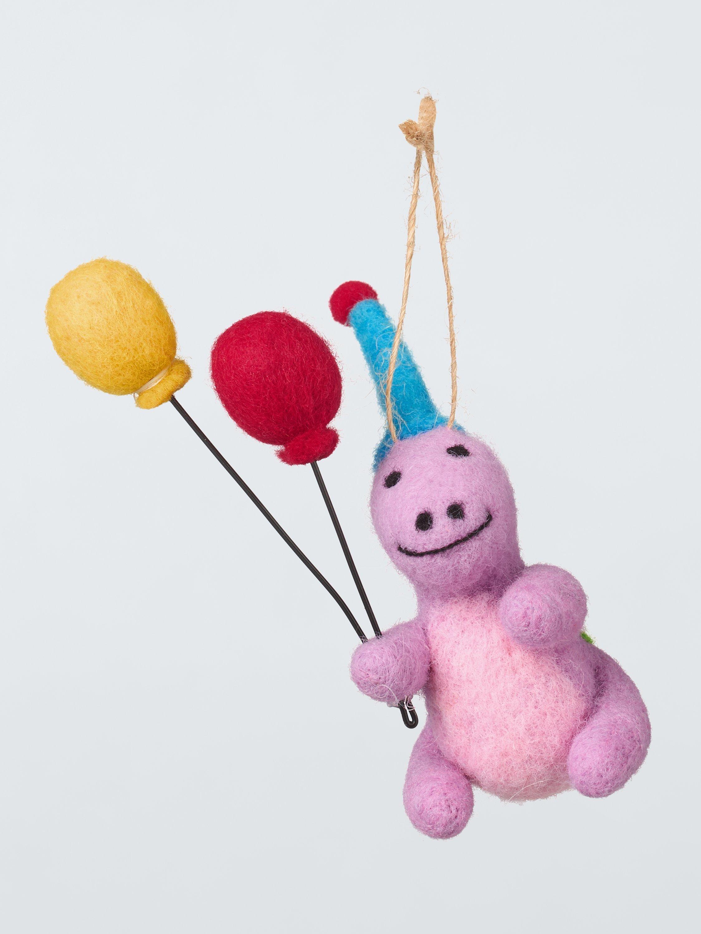 John Lewis Sugar & Spice Dinosaur with Balloons Felt Tree Decoration
