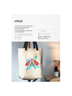 Cricut Printable A4 Iron-On for Light Fabrics, 5 Sheets, Multi