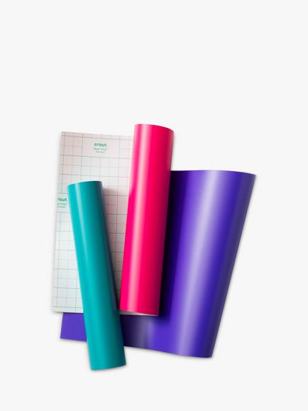Cricut Smart Vinyl™ Permanent Matte Vinyl, 3 Sheets, Aqua/Party Pink/Purple - view 2, Multi