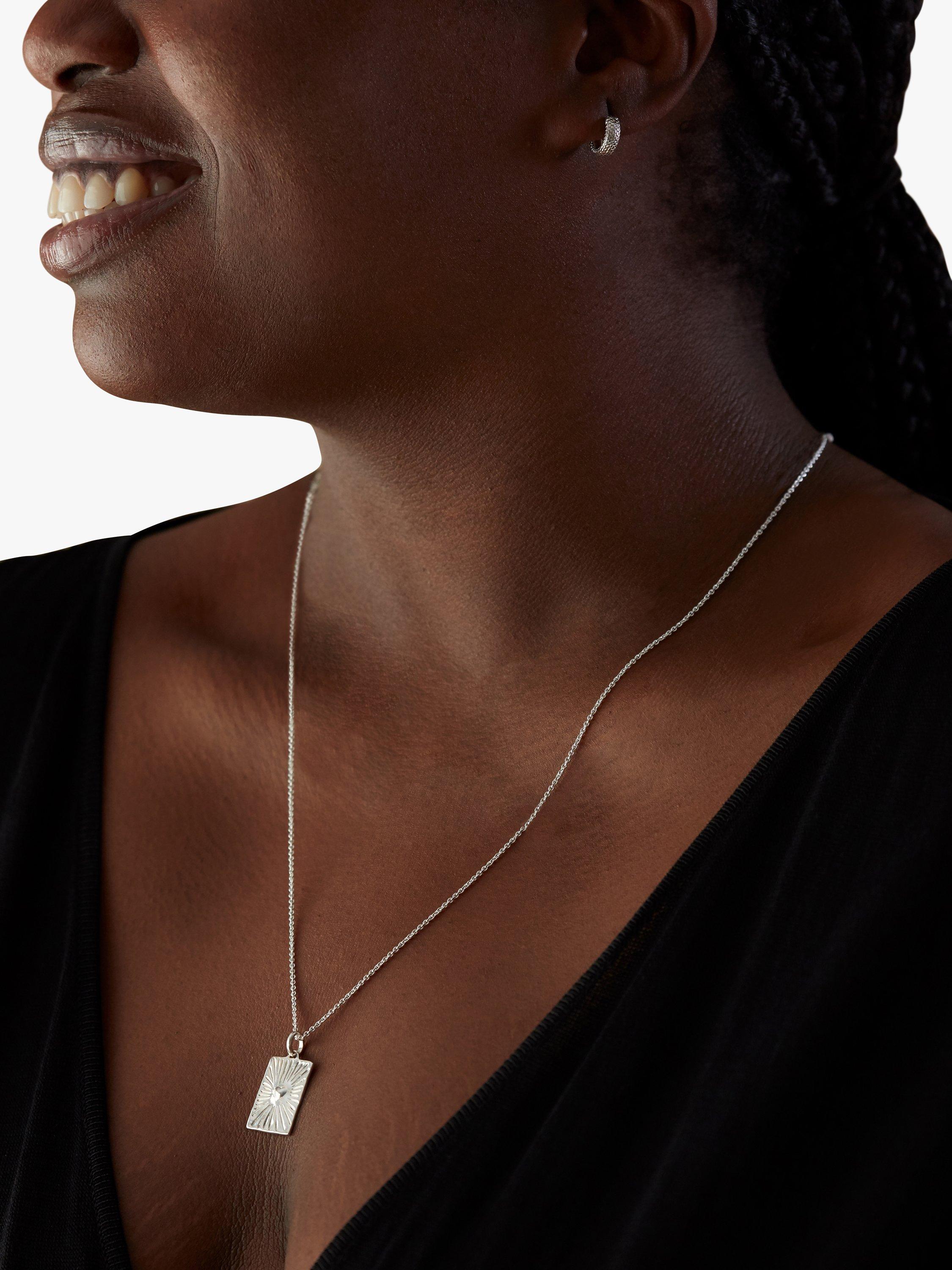 Product image 2 of 4, which shows Monica Vinader Talisman Heart Pendant Necklace, Silver