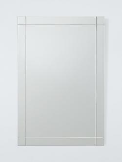 John Lewis Etched Bevelled Glass Rectangular Wall Mirror, 90 x 60cm, Clear, Clear