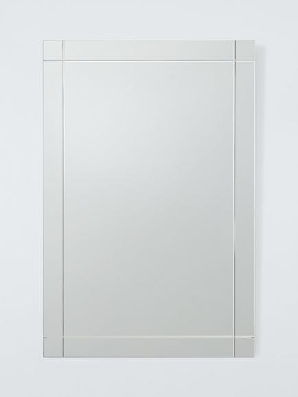 John Lewis Etched Bevelled Glass Rectangular Wall Mirror, 90 x 60cm, Clear, Clear