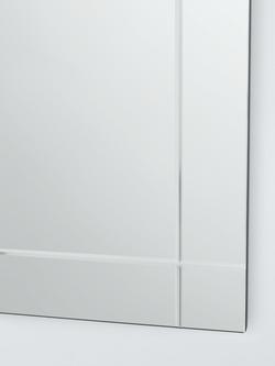 John Lewis Etched Bevelled Glass Rectangular Wall Mirror, 90 x 60cm, Clear - view 2, Clear
