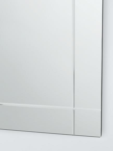 John Lewis Etched Bevelled Glass Rectangular Wall Mirror, 90 x 60cm, Clear - view 2, Clear