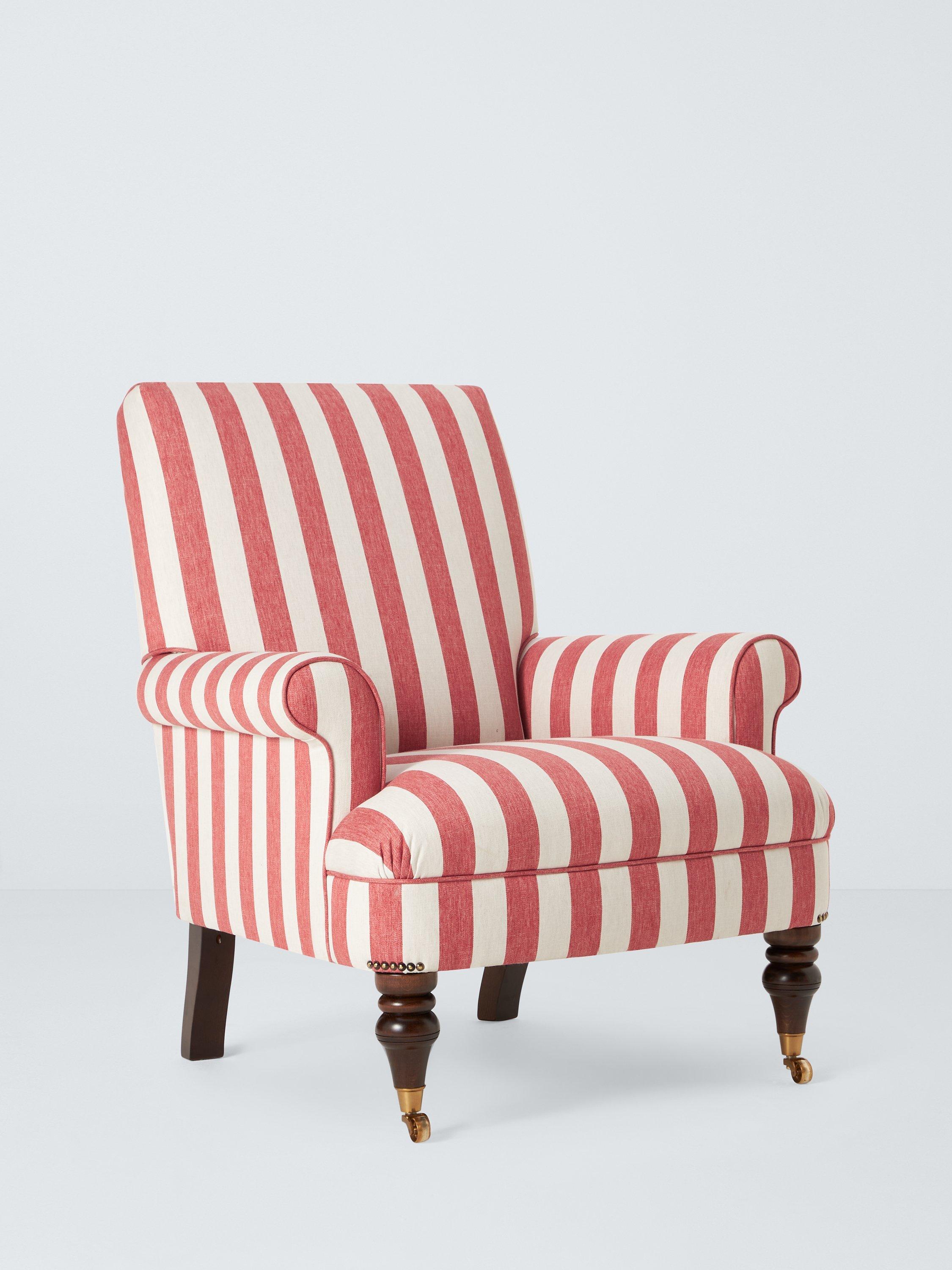 Suffolk Range, John Lewis Suffolk Armchair, Dark Leg, Red and Natural Stripe