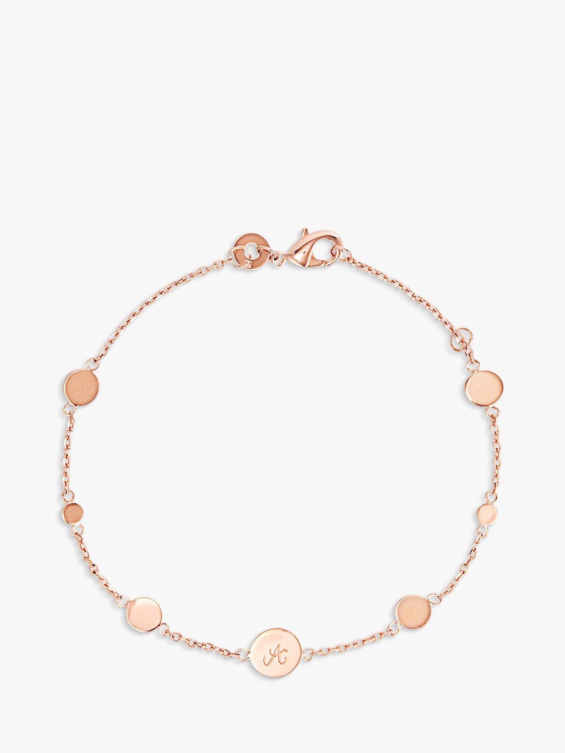 Merci Maman Personalised Initial Pastille Bracelet, Rose Gold