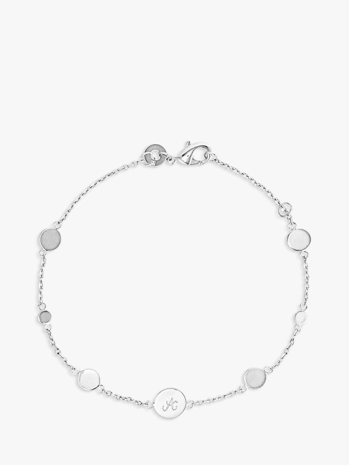 Merci Maman Personalised Initial Pastille Bracelet, Silver