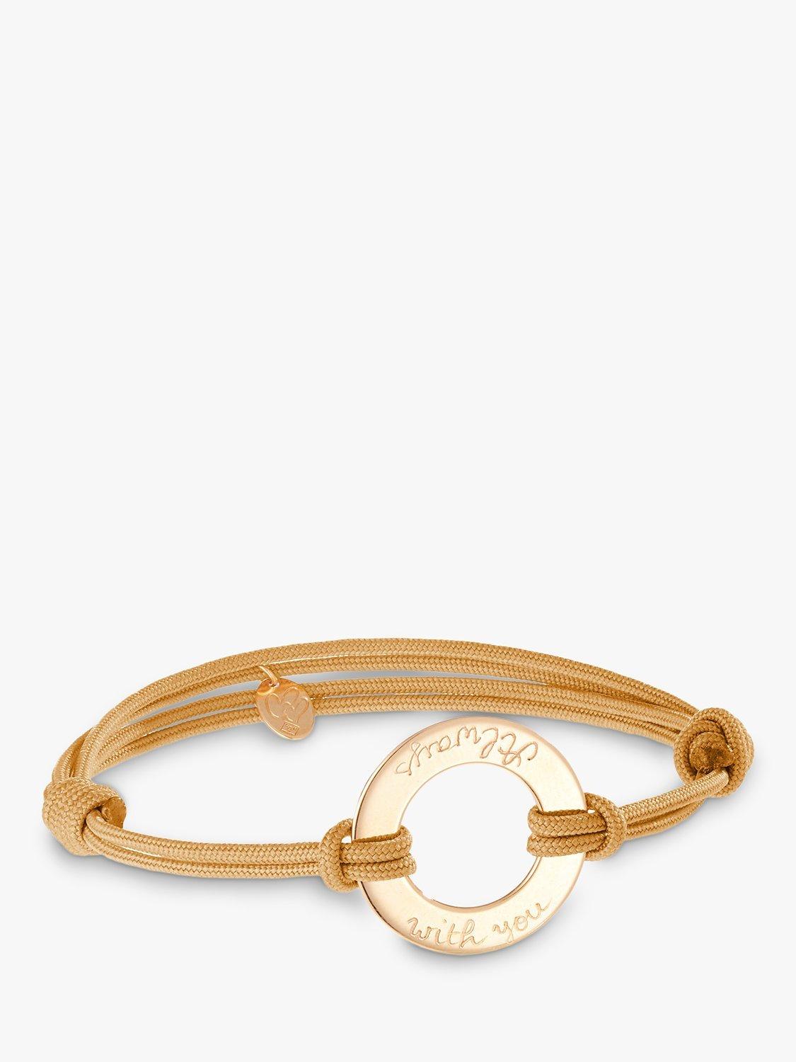 Merci Maman Personalised Eternity Bracelet, Beige/Gold
