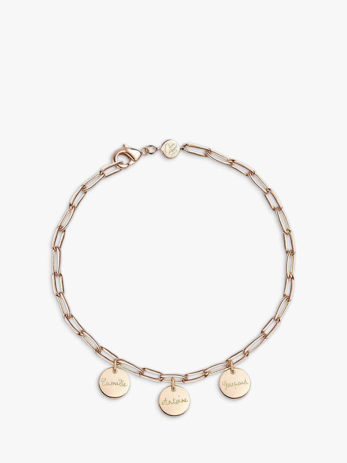 Merci Maman Personalised Dainty Love Links 3 Charm Bracelet