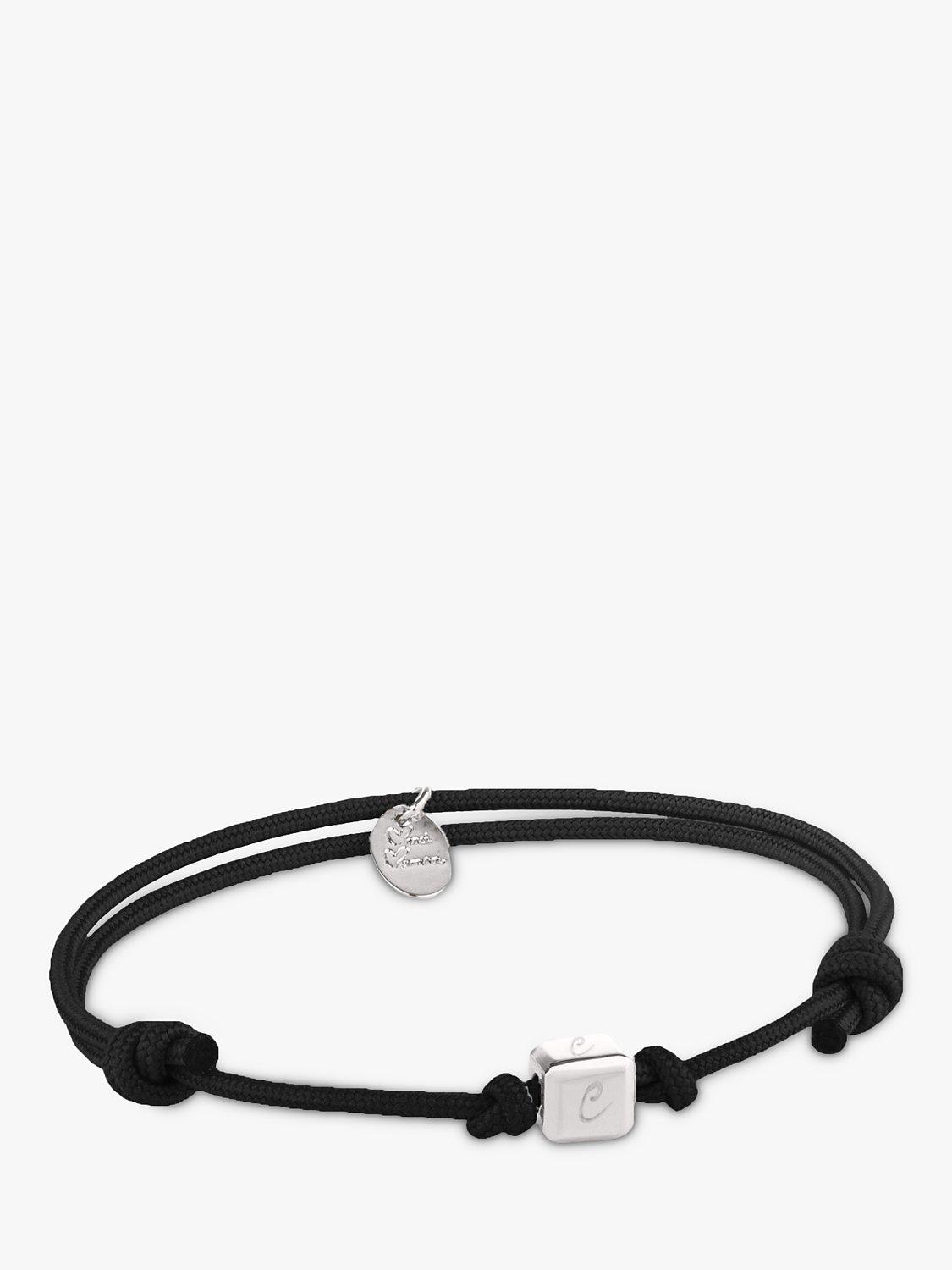 Merci Maman Personalised Dice Braided Bracelet, Navy/Silver