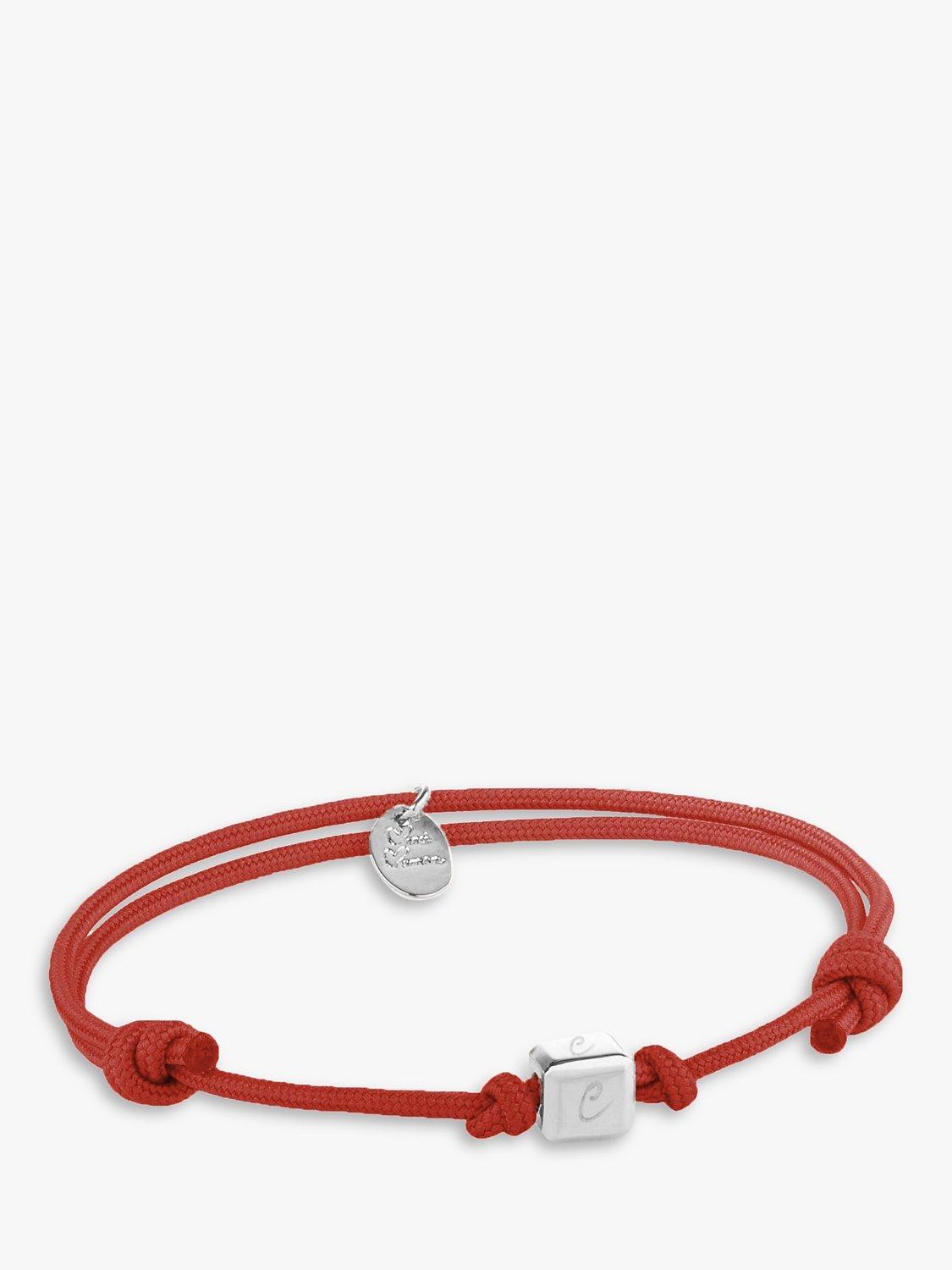 Merci Maman Personalised Dice Braided Bracelet, Red/Silver