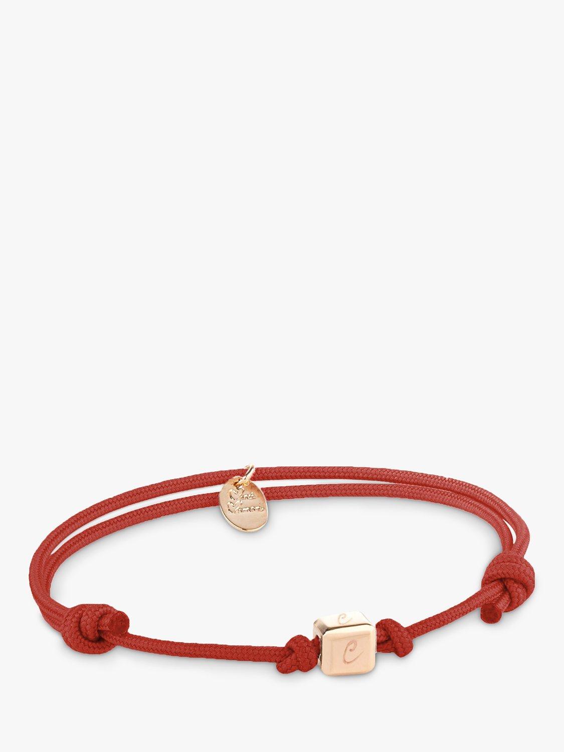 Merci Maman Personalised Dice Braided Bracelet, Red/Gold