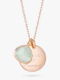 Merci Maman Personalised Aqua Chalcedony Gemstone Necklace