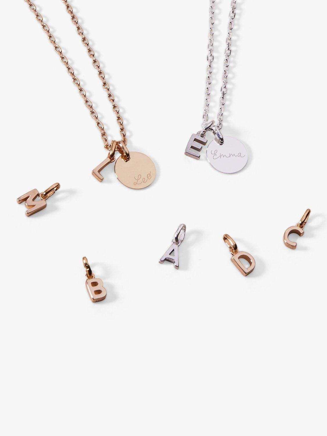 Merci Maman Personalised Mini Alphabet Necklace, Silver