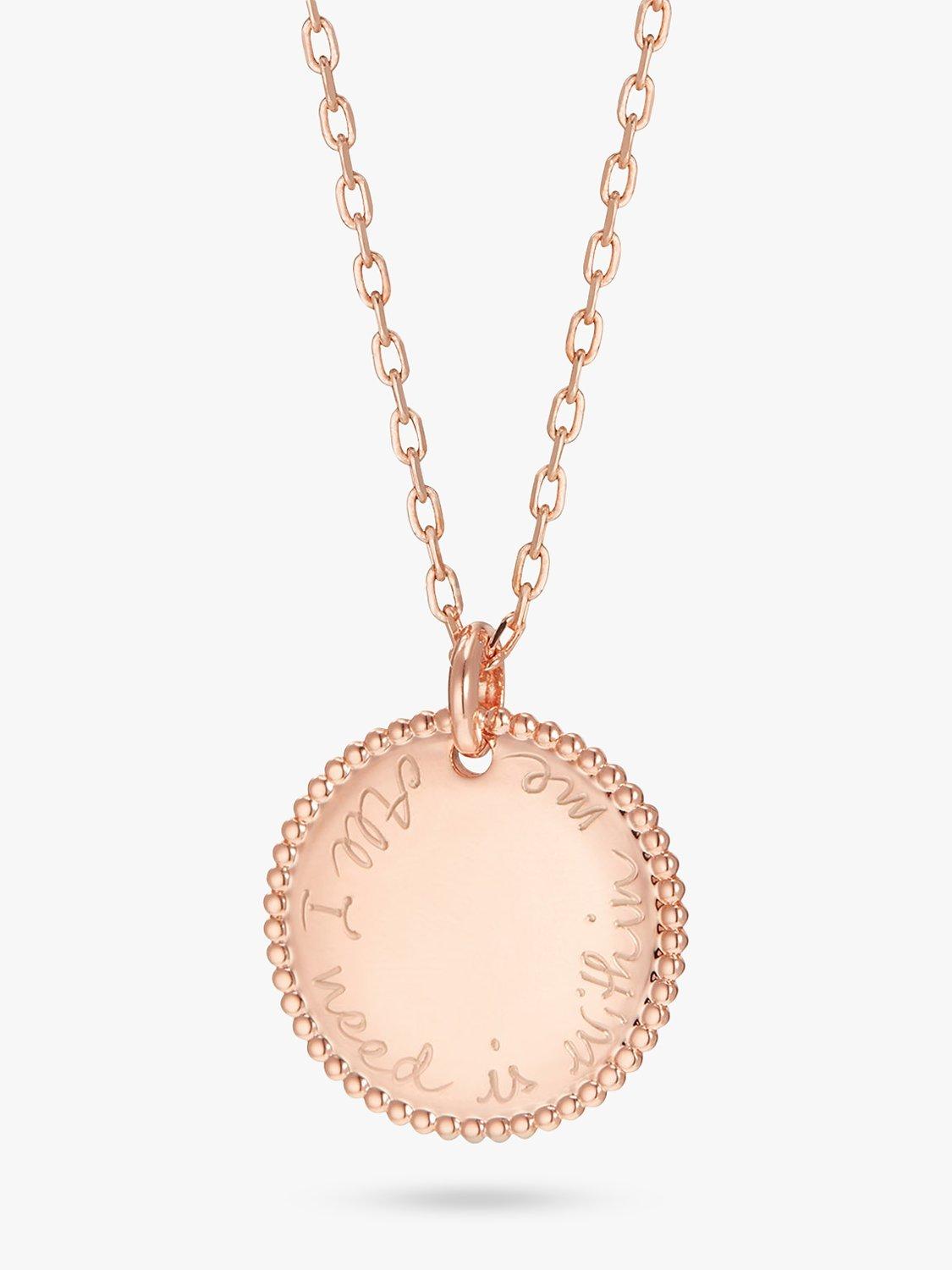 Merci Maman Personalised Beaded Disc Necklace, Rose Gold