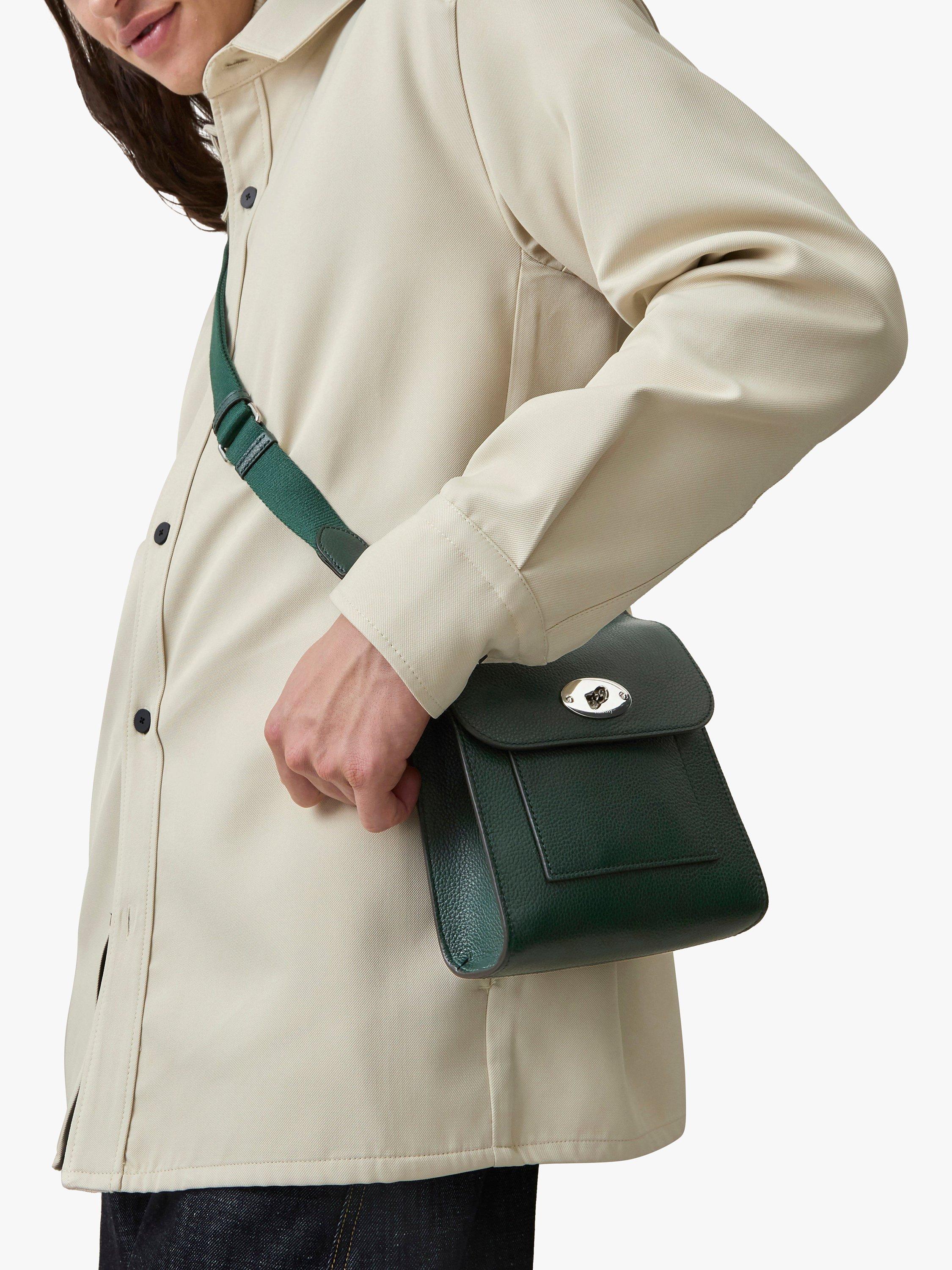 Product image 6 of 6, which shows Mulberry Small Antony Classic Grain Leather Satchel, Mulberry Green