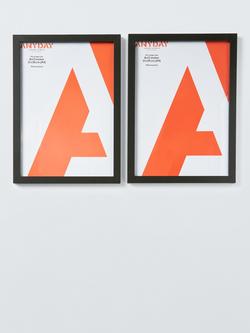 John Lewis MDF Poster Frame, Set of 2, A4 (21 x 30cm), Black, Black