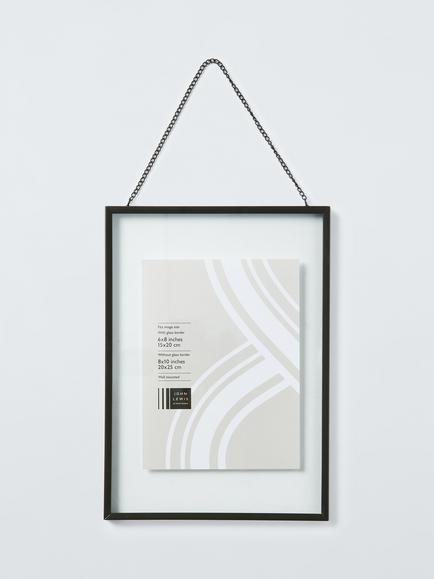 John Lewis Metal Hanging Photo Frame, A4 (21 x 30cm), Black, Black