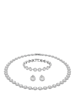 Swarovski Angel Crystal Jewellery Set, Rhodium Shiny, Rhodium Shiny