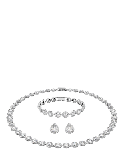 Swarovski Angel Crystal Jewellery Set, Rhodium Shiny, Rhodium Shiny