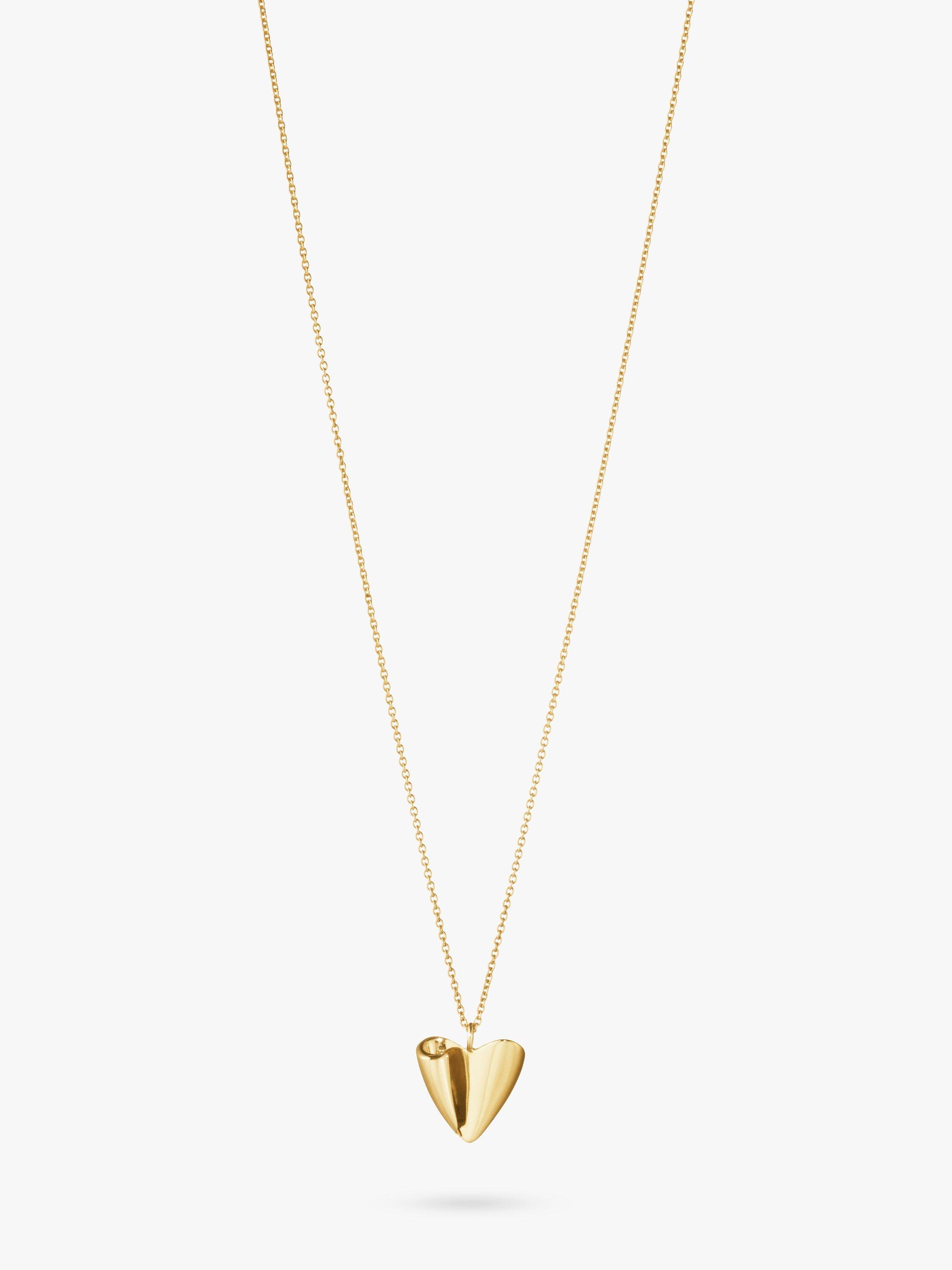 Product image 1 of 1, which shows Georg Jensen Folded Heart Pendant Necklace, Gold