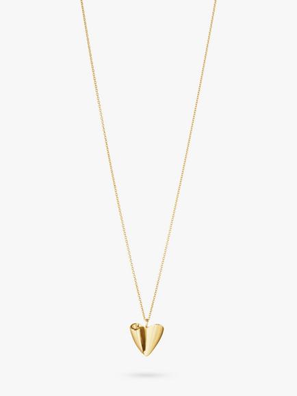 Georg Jensen Folded Heart Pendant Necklace, Gold