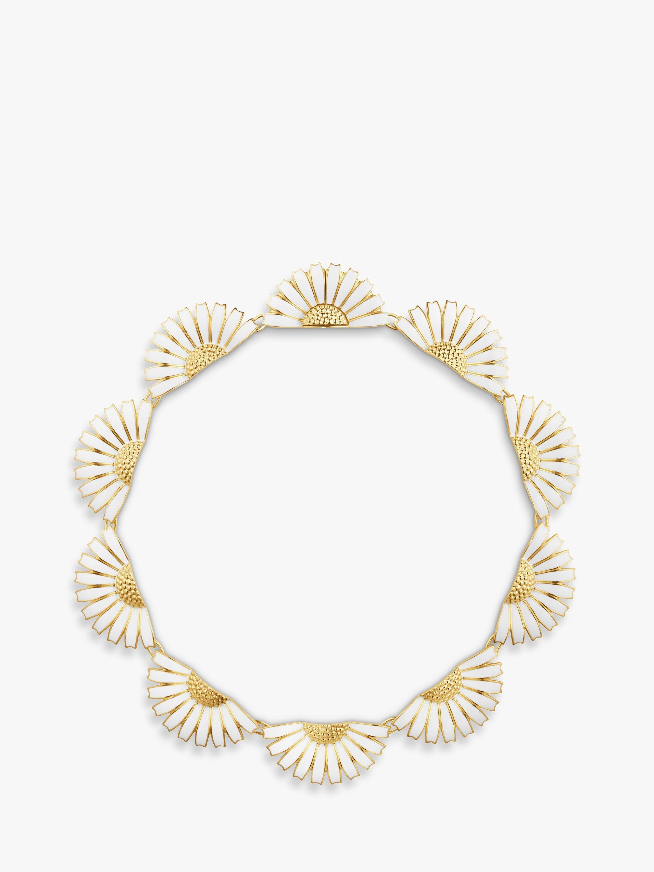 Product image 1 of 1, which shows Georg Jensen Half Daisy Enamel Collar Necklace, Gold
