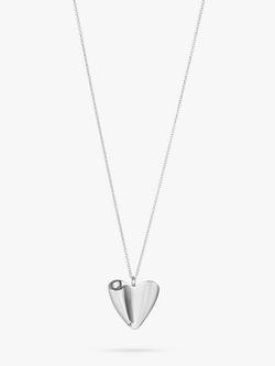 Georg Jensen Folded Heart Pendant Necklace, Silver
