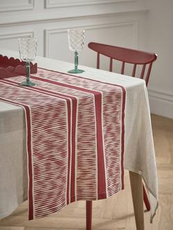 John Lewis X Collagerie Ikat Stripe Runner, Red - view 2, 