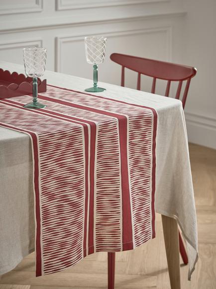 John Lewis X Collagerie Ikat Stripe Runner, Red - view 2, 