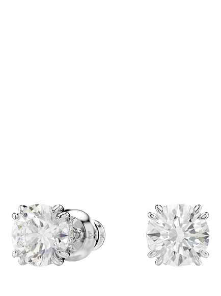 Swarovski Constella Crystal Stud Earrings, Rhodium Shiny - view 2, Rhodium Shiny