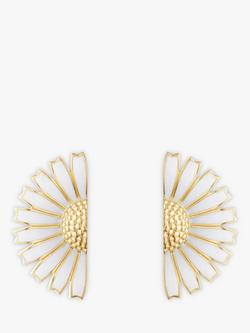 Georg Jensen Daisy Half Floral Stud Earrings, Gold, Silver/Gold Plated