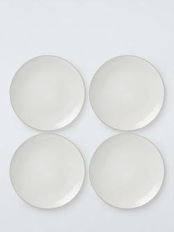 John Lewis Two Tone Stoneware Dinner Plate, Set of 4, 26cm, Grey