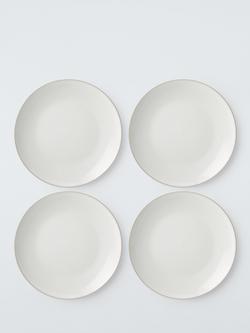 John Lewis Two Tone Stoneware Side Plate, Set of 4, 20cm, Grey