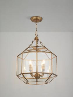 John Lewis Earle Glass Pendant Ceiling Light, Brass